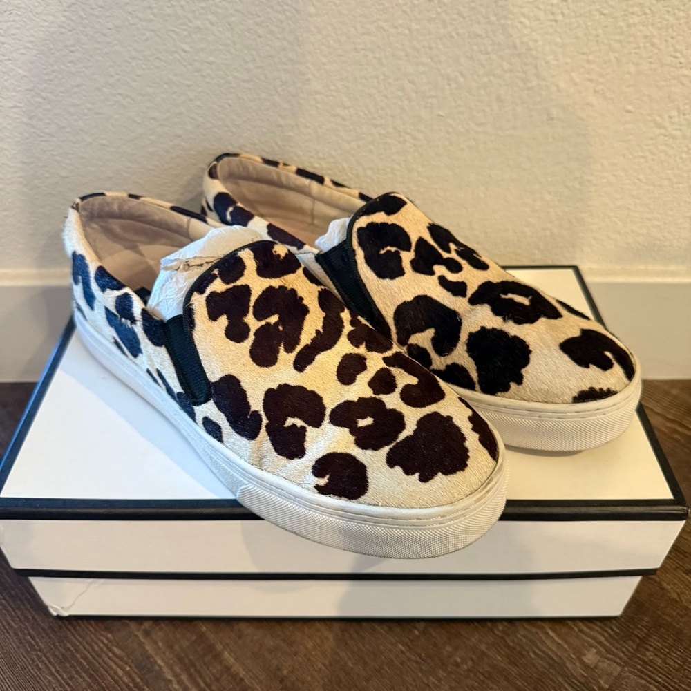 SENSO Leopard Pony Hair Slip-On Sneakers